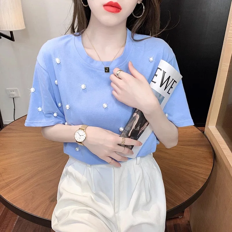 

Fashion Women mint Tops T-shirts Female 2019 Summer