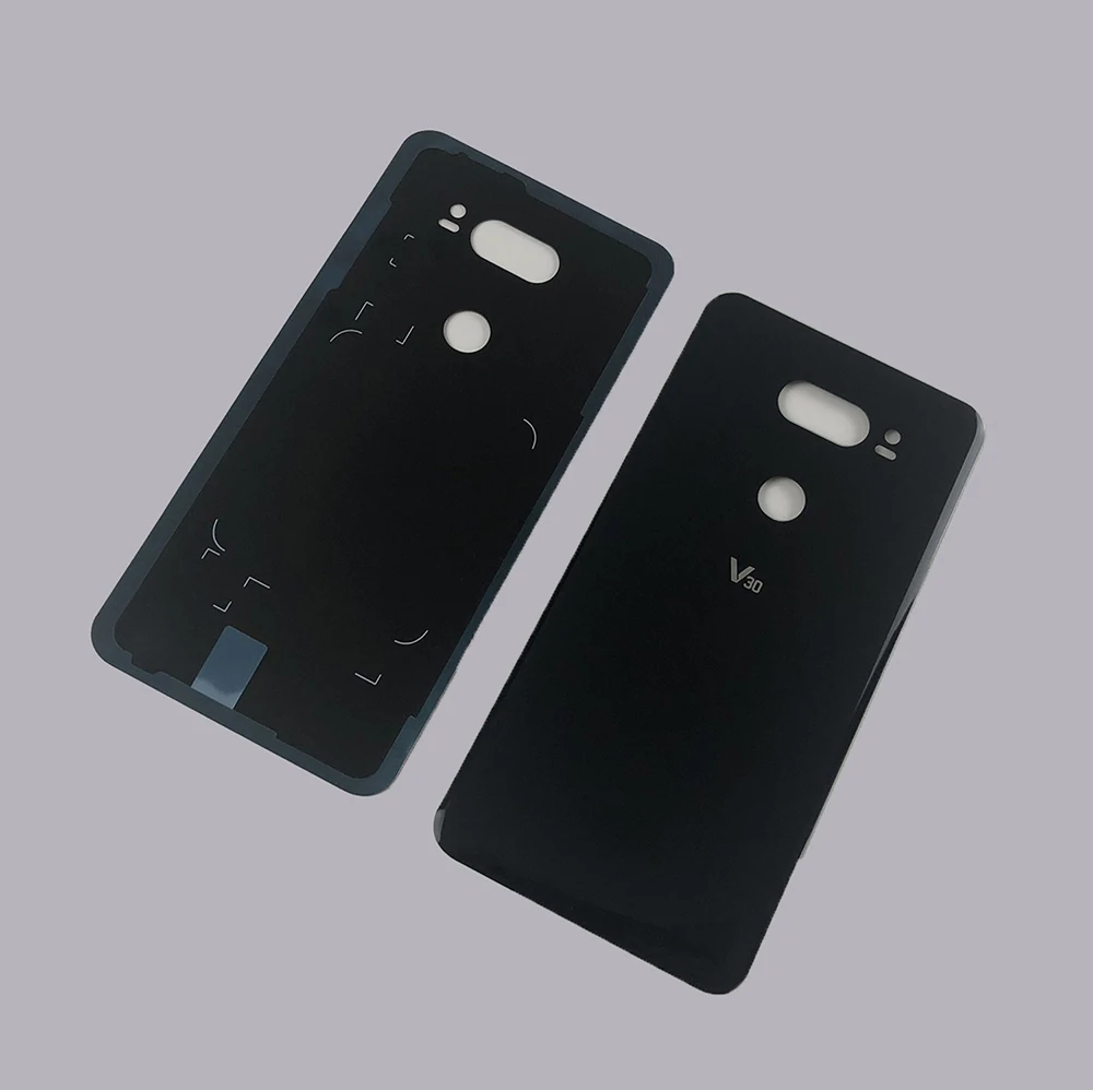 black Оригинальная стеклянная задняя крышка батарейного отсека для LG V30+/V30 VS996 LS998U H933 LS998U H930 Корпус задняя дверь чехол+ наклейка Замена - Цвет: black