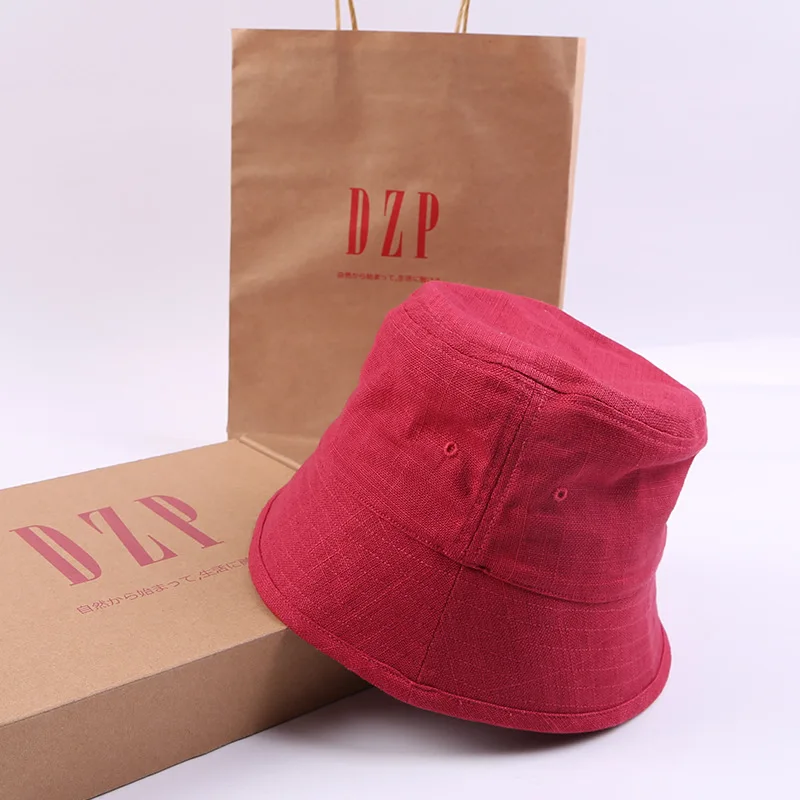 

Top Grade High Quality Breathable Cotton and Linen Flat Top Fisherman Hat Man Woman Summer Short Brim Bucket Hats 56-58cm