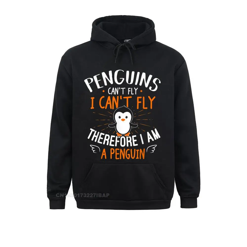 Penguins Can't Fly Shirt Cute Penguin Lover Gift Cute Long Sleeve Sweatshirts Men Hoodies Youthful Hoods Autumn