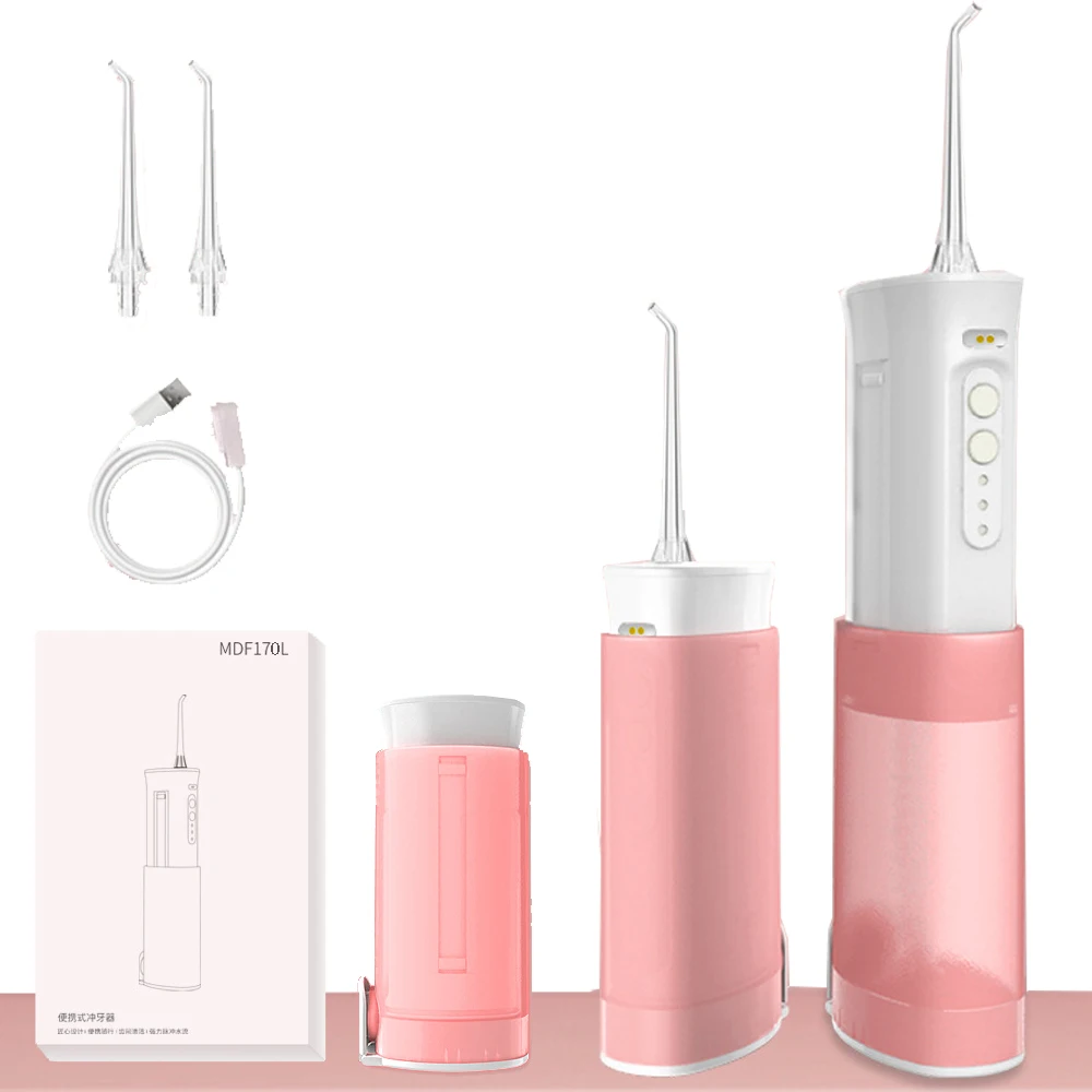 Portable Oral Irrigator 3 modes USB Rechargeable Water Flosser 170ML Professional Water Dental Flosser