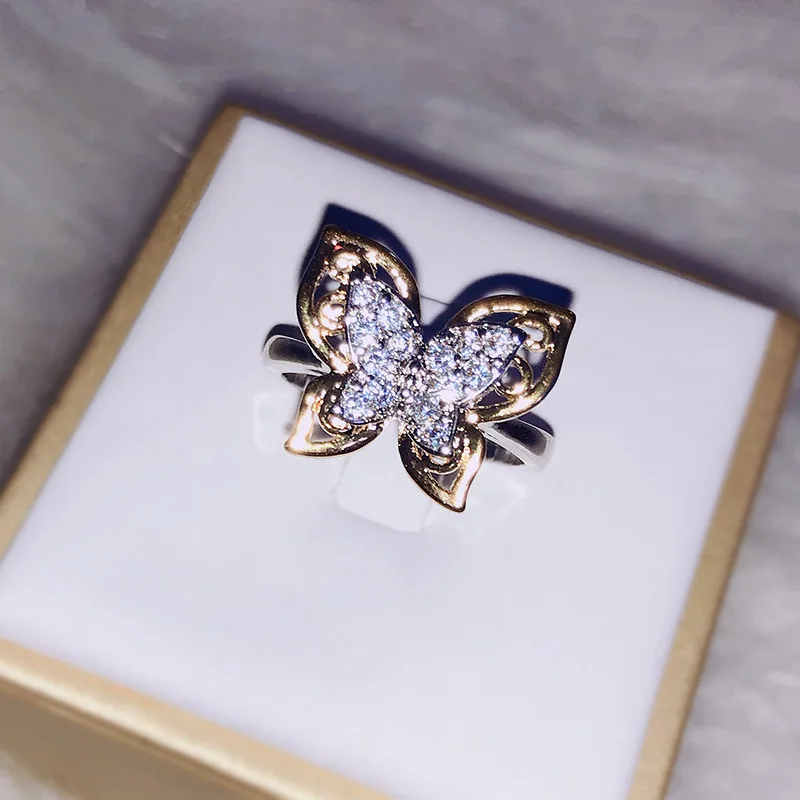 14k золото бабочка бриллиант кольцо Леди Hawthorne ювелирные изделия Anillos Перидот Bizuteria мода драгоценный камень женщин 14 K золотые кольца с бриллиантом