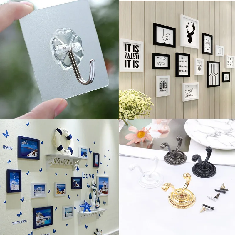 

High quality Photo Frame Wall Hang Picture Clasps Solid Wall Nail Non-trace Nail Hooks