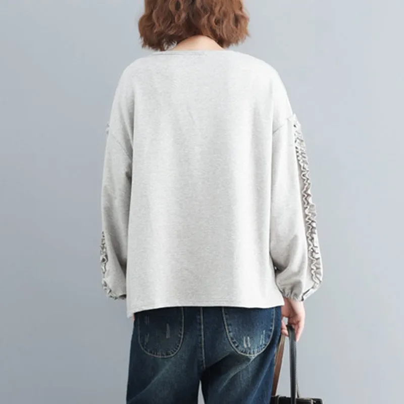 

Women Autumn Casual Sweatshirt New Arrival 2020 Simple Style Solid Color O-neck Loose Comfortable Ladies Pullovers Hoodies S2045