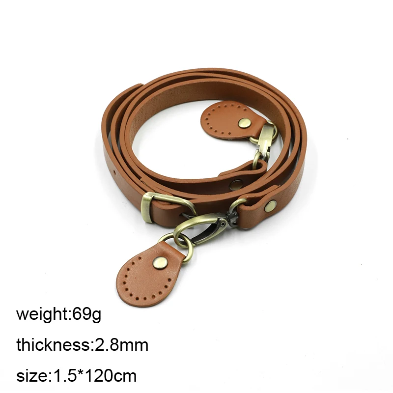 120cm Bags Strap Detachable Handle Real Cowhide Replacement for Women Girls  Shoulder Bag Accessories Adjustable Strap Belt Gray