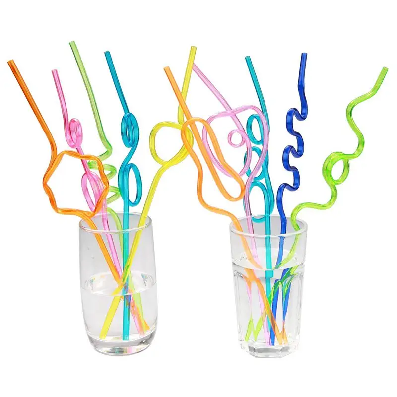 Crazy Loop Straws (Pack of 50) Silly Colorful Reusable Drinking Mega Pack BPA and PFOA Free | Дом и сад