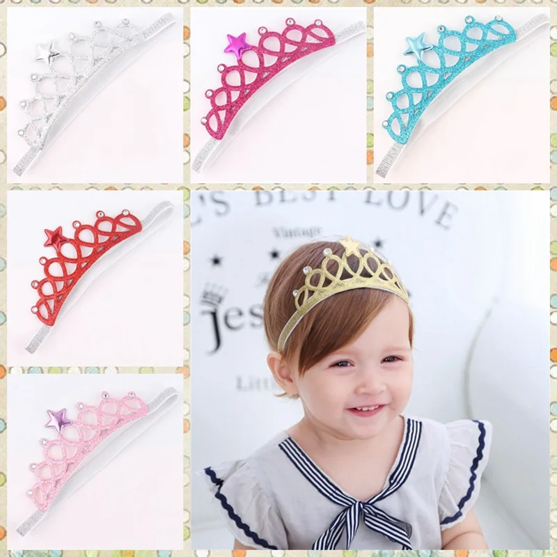 Diadema de princesa con diamantes de imitaci&oacute;n para ni&ntilde;o, diadema el&aacute;stica para el pelo, corona, Tiara, accesorios para Cosplay, banda para el pelo, accesorio para fiesta, joyer&iacute;a para el cabello 2021-0