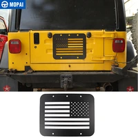 mopai styling mouldings for car rear door license plate tailgate decoration cover accessories for jeep wrangler tj 1997 2006