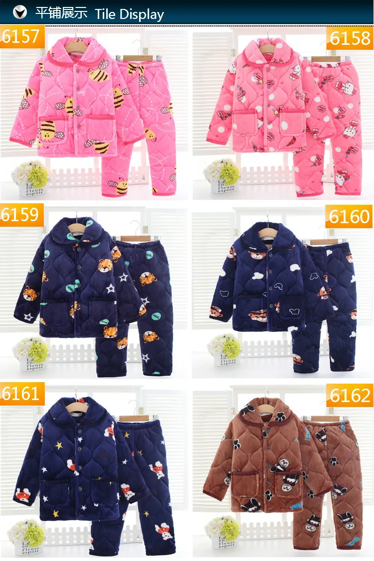 Pijama infantil; детская одежда; зимние пижамные комплекты; утепленная Пижама; комплект; детские пижамы; детская фланелевая одежда для сна; пижамы для младенцев
