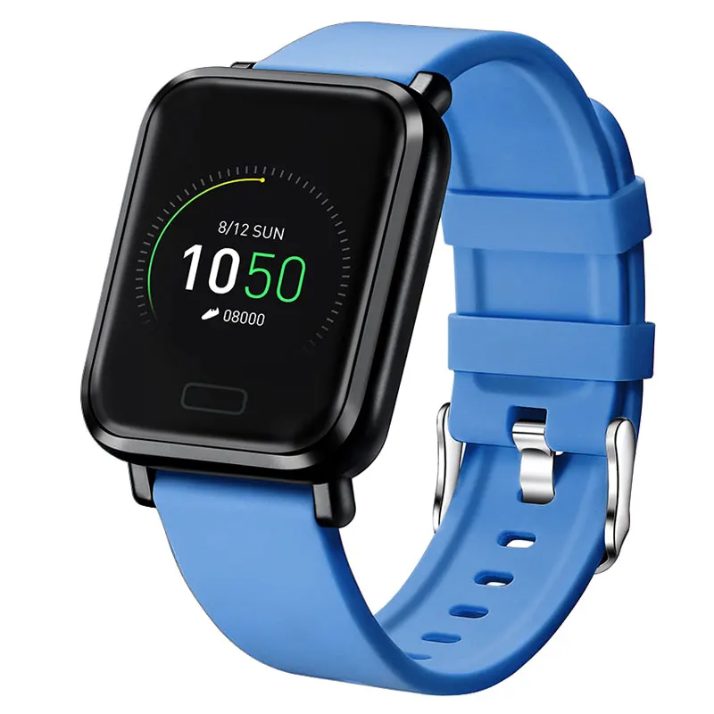 Blue Смарт-часы IP67, водонепроницаемые, пульсометр, измеритель артериального давления, кислородный монитор, поддержка секундомера, погода, 170 мАч, умные часы в режиме ожидания - Цвет: Blue