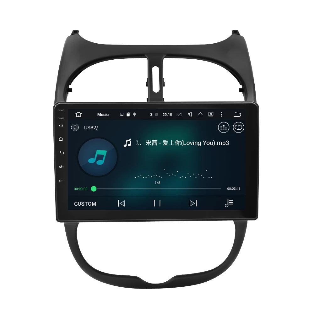 Автомобильный DVD-плеер на Android 9 0 GPS ГЛОНАСС навигация мультимедиа для Peugeot 206 2000-2016