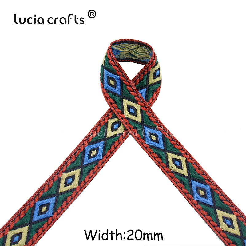Lucia crafts 1 ярд/лот Этнические вышитые жаккардовые ленты отделка DIY для украшения ручной работы швейная одежда головные уборы Q0701