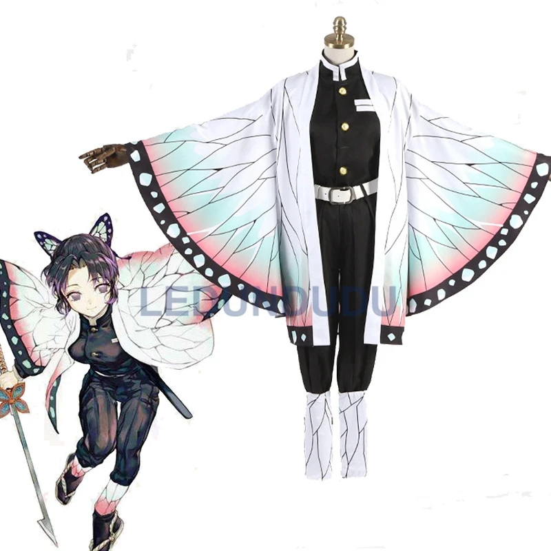Аниме Demon Slayer костюмы для косплея Kochou Shinobu Косплей Костюм Хэллоуина женщин Kimetsu No