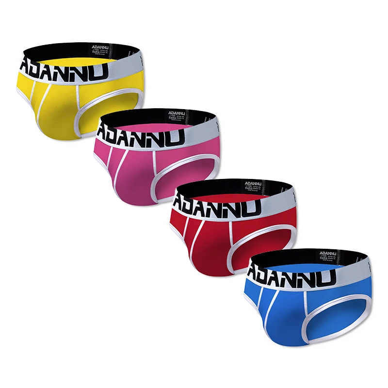 

ADANNU Sexy Gay Briefs Men Underwear Cotton Comfortable Underpants Breathable U Convex Cueca Tanga Hombre Fashion Sexy Bikini