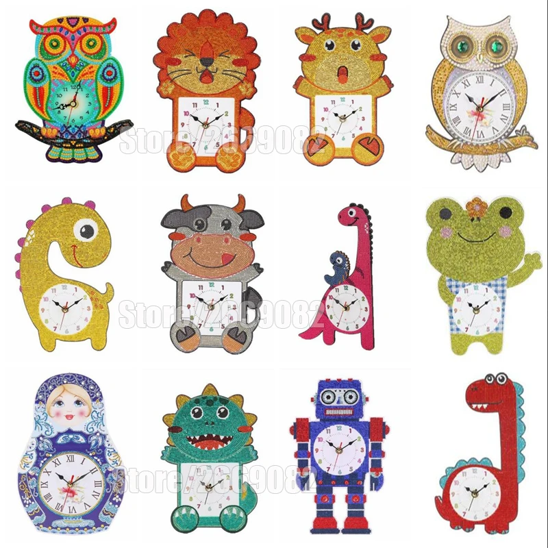 Часы настенные сделай сам алмазная живопись полная особая форма часы для вышивки