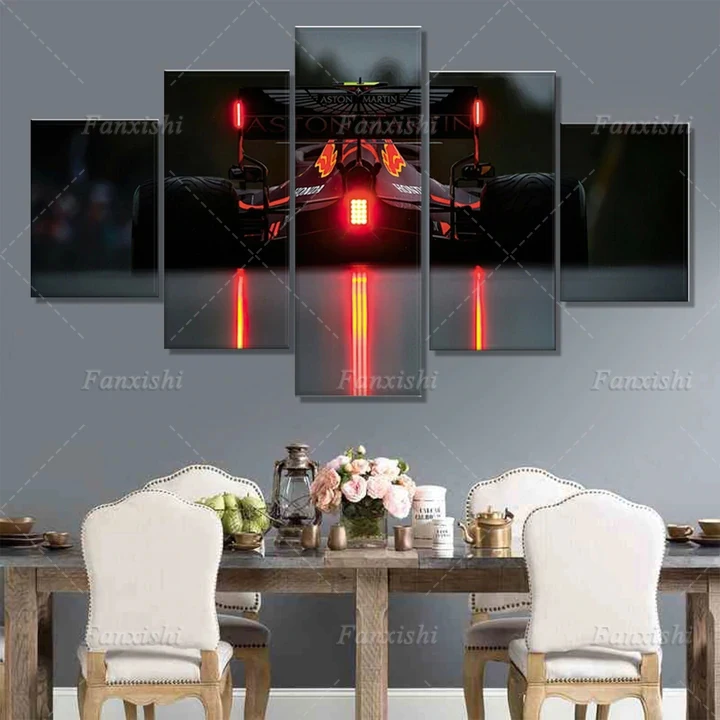 

Red F1 Racing Track Car RB15 Alex Albon 5-Pieces-Poster Wall Art Canvas Painting Hd Prints Modular Pictures Home Decor Man Gift