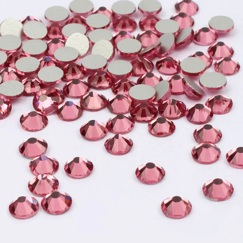 

Rose Crystal 3D Nail Art Non Hotfix Crystal Rhinestones For Nails Art Decoration Glue On Glass Diamonds DIY Wedding Dresses 1003
