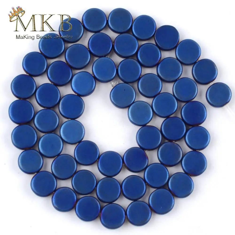 Натуральный тусклый отполированный синий гематитовый Камень Круглые бусины для