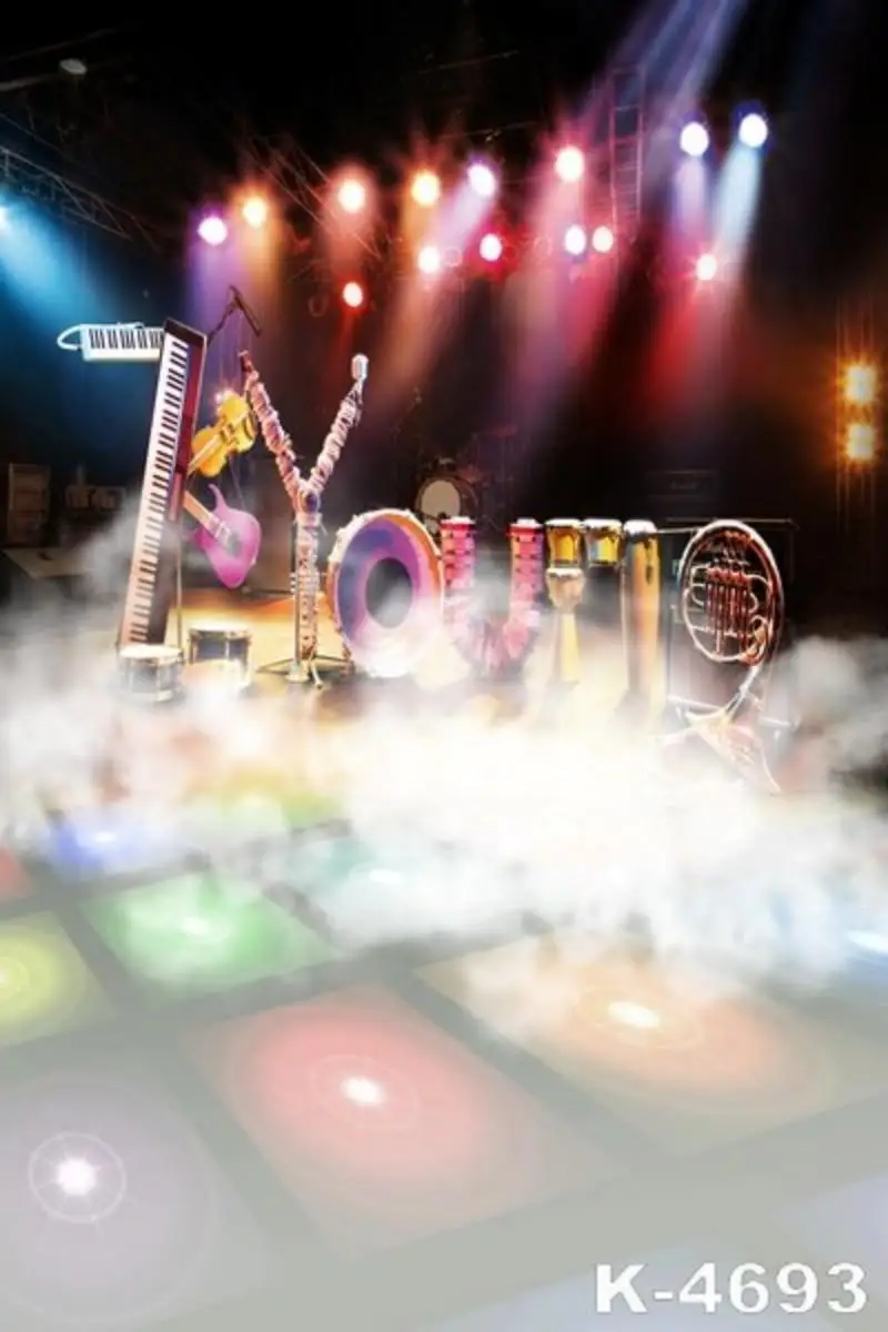 

Фон для вечерние с изображением музыкальных танцев показов времени сценического рекордера шара фон для фотосъемки Фотофон фотосессия фото...