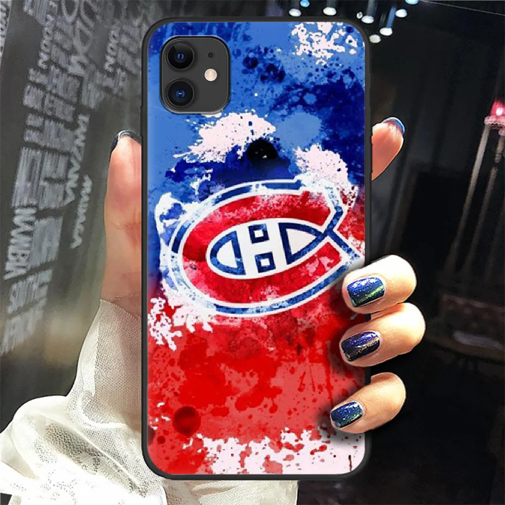 

Ice Hockey Montreal Canadien Phone Case Cover Hull For Iphone 5 5s Se 2 6 6s 7 8 12 Mini Plus X XS XR 11 PRO MAX black Back Soft