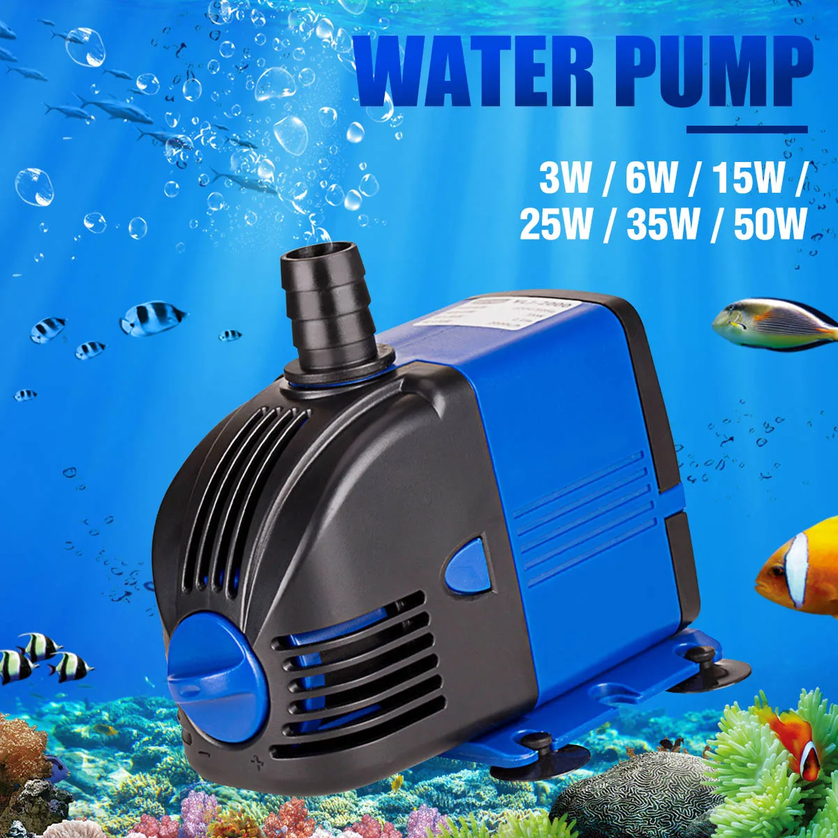 Погружной фонтан с фильтром бесшумный водяной насос для аквариума пруда 15/25/35/50