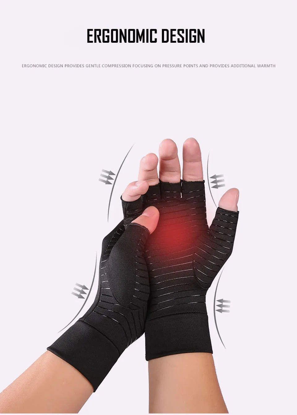 1 Pair Unisex Men Women Anti Arthritis Health Compression Therapy Gloves Rheumatoid Hand Pain Wrist Rest Sport Safety Glove