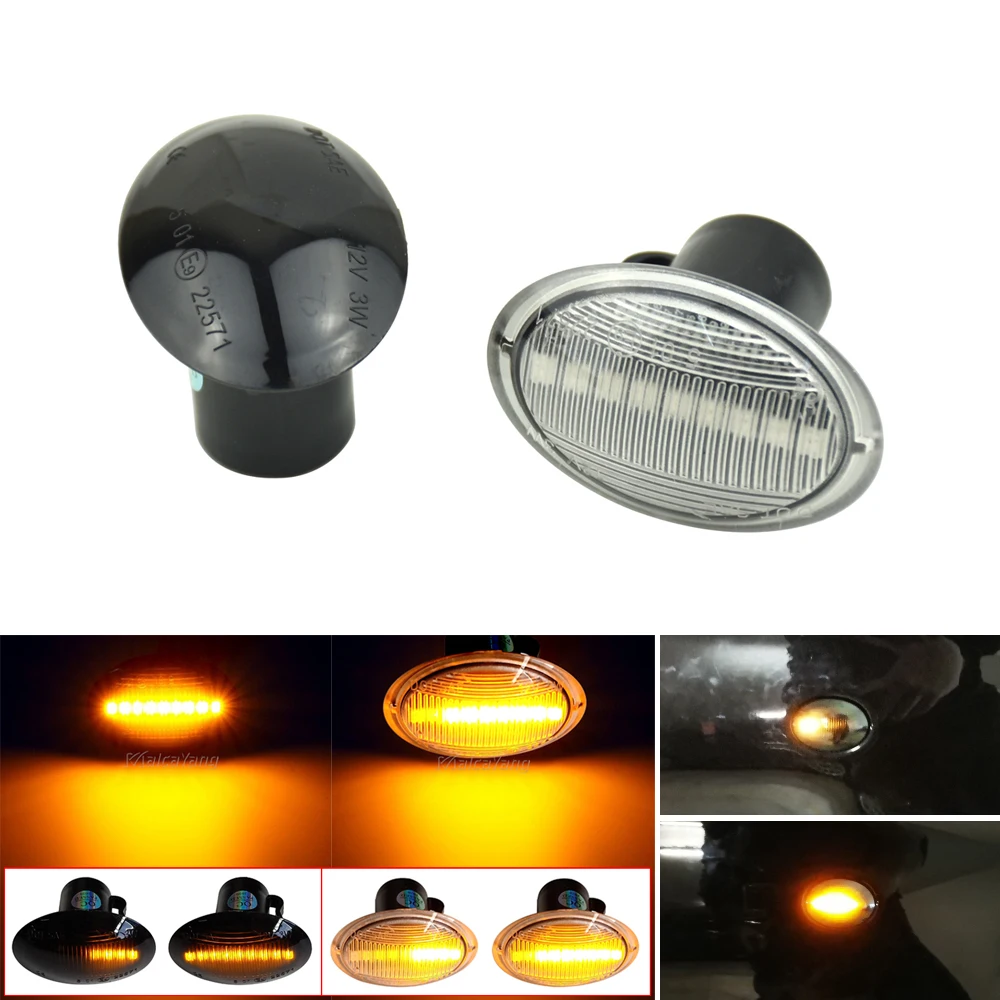 

For Fiat 500 Ford KA Lancia Lybra Ypsilon Maserati GranCabrio Quattroporte Alfa 4C LED Dynamic Side Marker Turn Signal Light