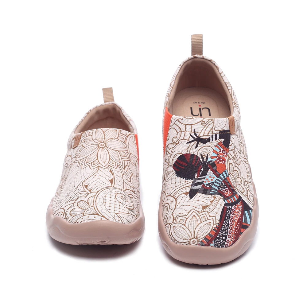 

UIN Черный Жемчуг Дизайн Окрашенные Повседневные Квартиры Женщины Круглый Носок Мокасины Дышащие Открытый Обувь для Ходьбы Дамы