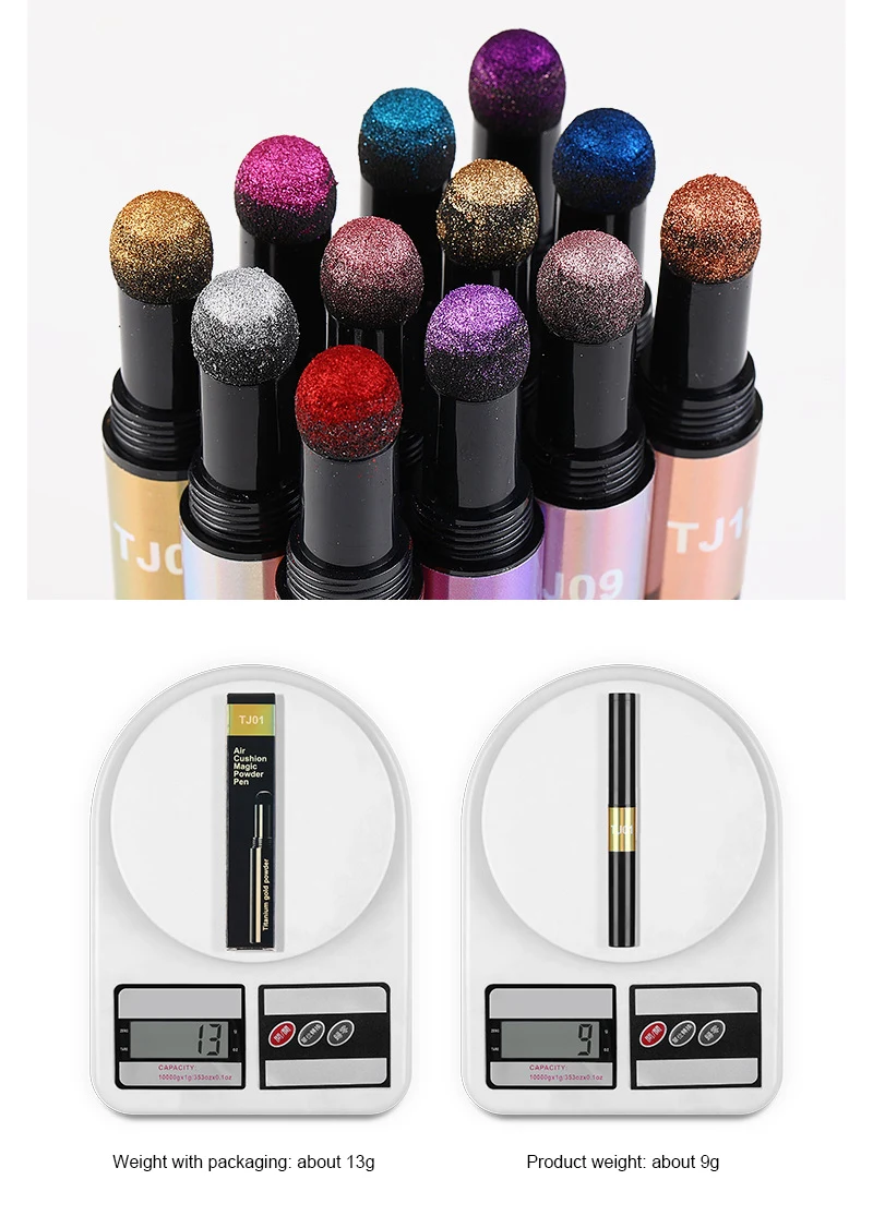 12 цветов воздушная подушка Волшебная пудра ручка для дизайна ногтей лазерный
