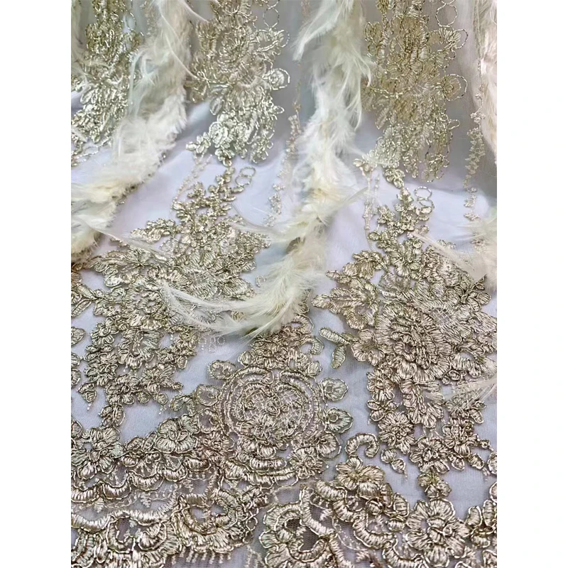 

Lace Fabric 2020 Latest Stripe With Villus Embroidery Irregular Dot Pattern Design Polyester Lace Fabric Elegant For Women Dress