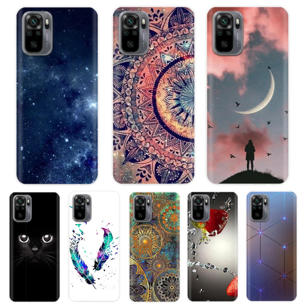 

Silicone Flower Phone Case For Xiaomi Redmi Note 10 Case 6.43'' Lovely TPU Back Cover For Xiomi Redmi Note10 Pro Bumper Shells