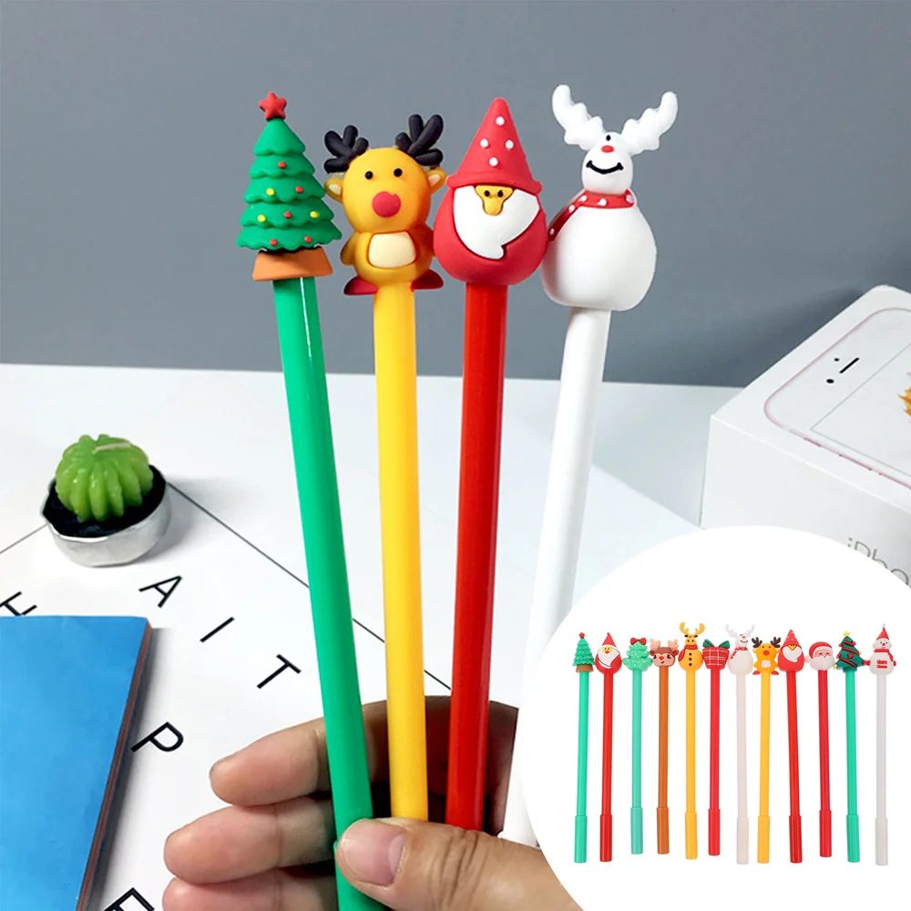 

12pcs Christmas Cartoon Lovely Pens Pens Creative Students Stationery