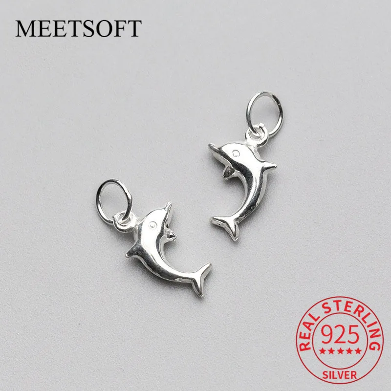 MEETSOFT милый аксессуар из стерлингового серебра 925 пробы в виде дельфина