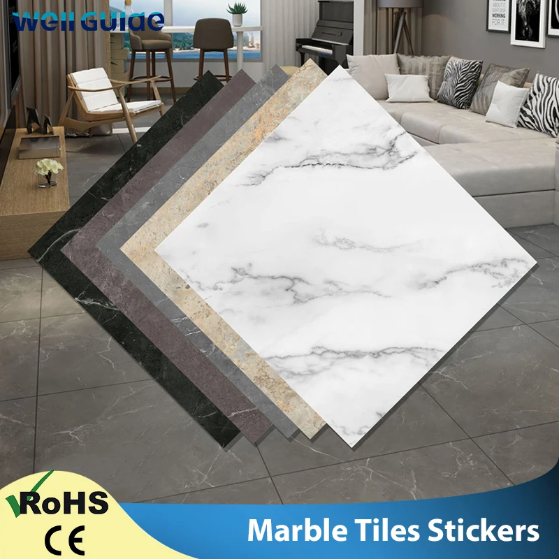 

Thick Self Adhesive Tiles Floor Stickers Marble Bathroom Ground Wallpapers PVC Bedroom Furniture Wall Sticker Room Decor Modern