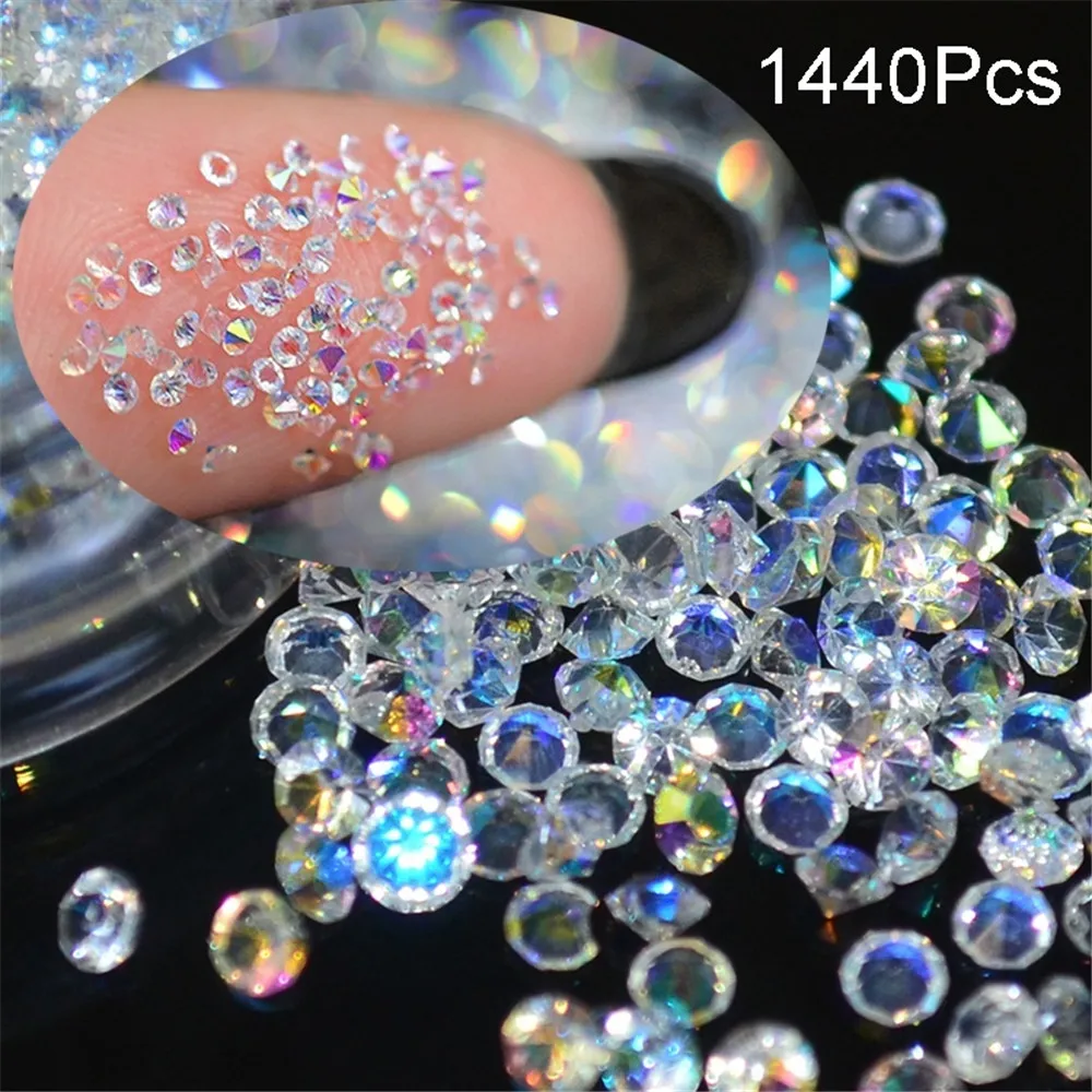 1440 шт./пакет хрустальные Маленькие стразы для маникюра стеклянные шарики микро