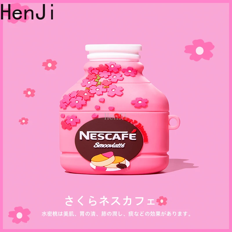 3D чехол для наушников AirPods симпатичная бутылка с клубничным Молоком Для Apple Airpods pro