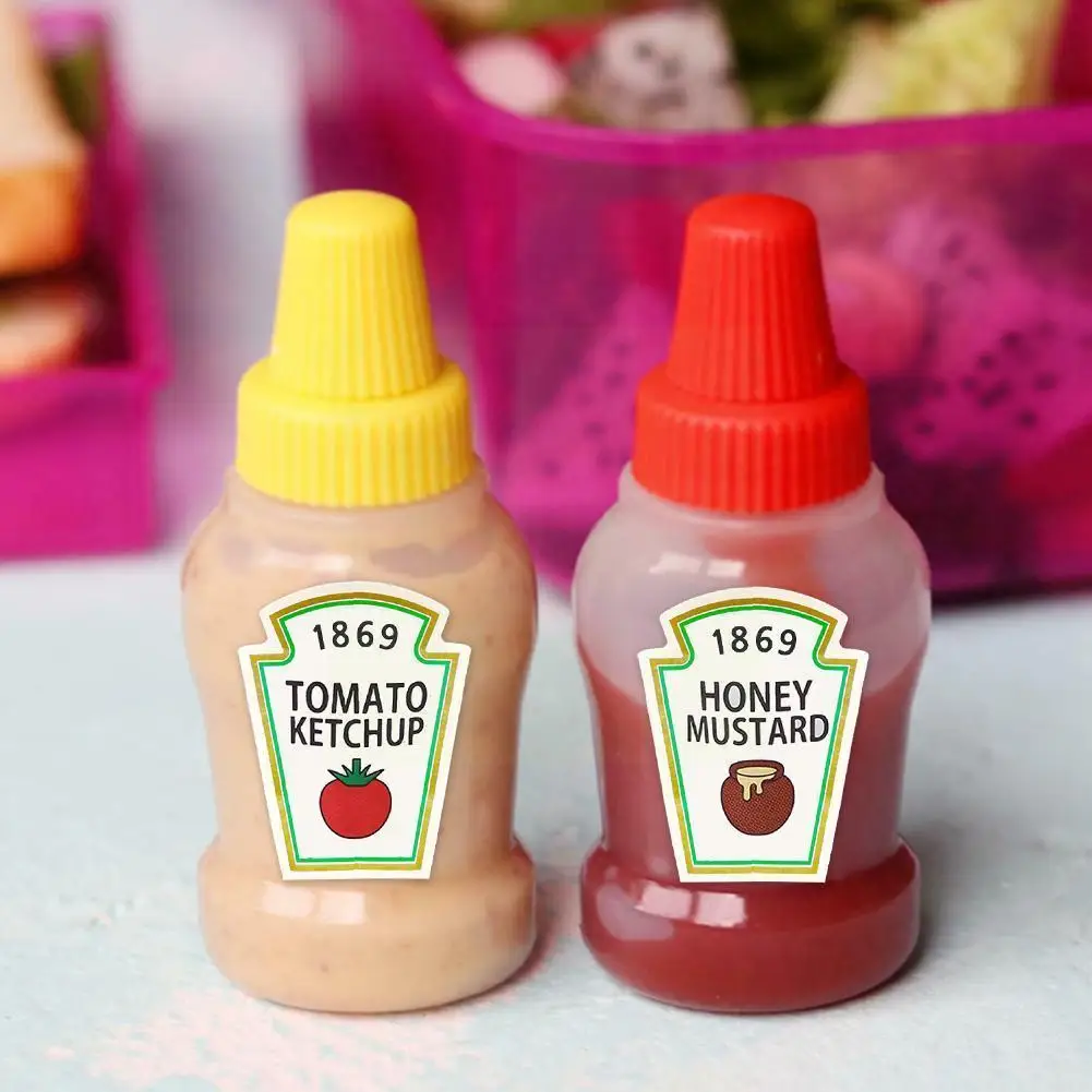 

2pcs/set 25ML Condiment Bottles with Twist On Cap Lids Bottles Mayo Hot Ketchup Olive Mustard Gadget Sauces Oil Kitchen U6R2
