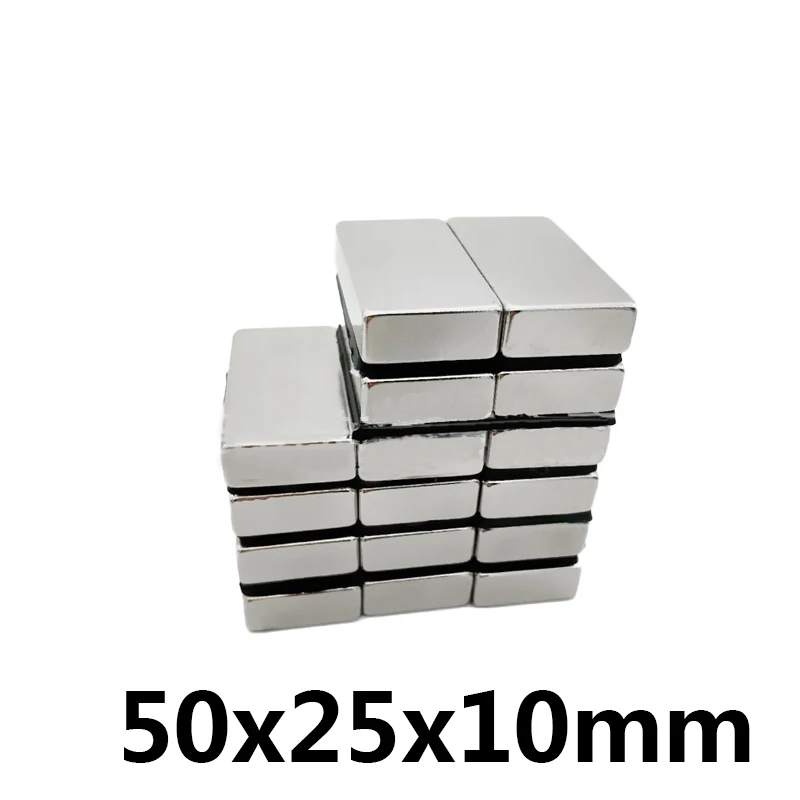 2 шт. F 50x25x10 мм N35 Сильный квадратный NdFeB редкоземельный магнит 50*25*10 неодимовые