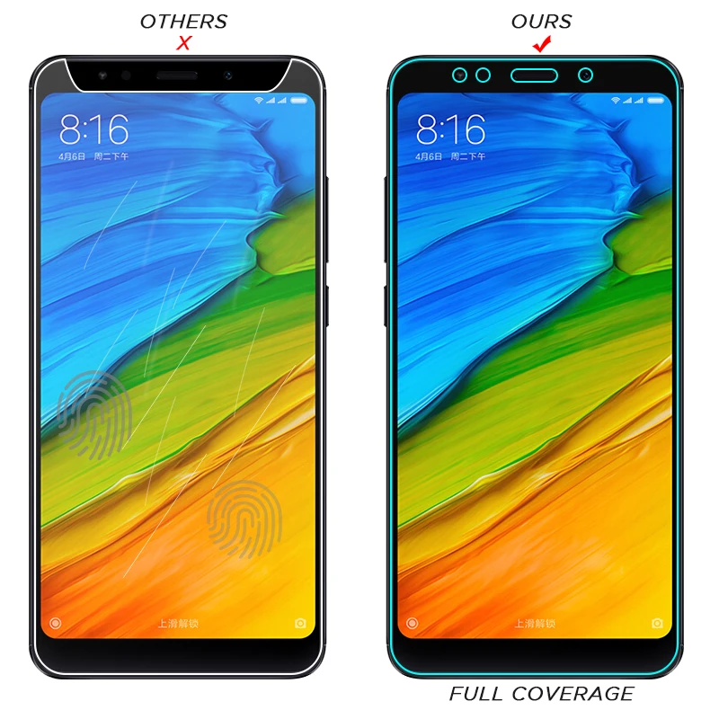 Полное покрытие закаленное защитное стекло пленка для Xiaomi Redmi Note 5 Pro plus