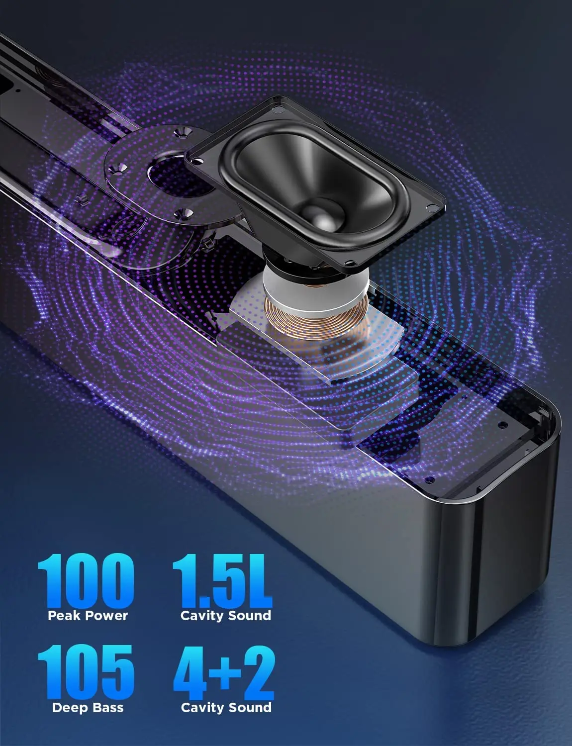 BOMAKER 100W TV SoundBar Bluetooth Speaker 2.0 Channel Home Theater Sound System Bar Built-in Subwoofer with Remote Contro | Электроника