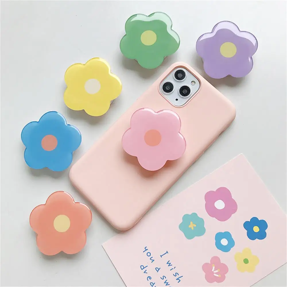 

Popular Flower Shape Pocket Socket Phone Grip Holder Stand For iPhone Expanding Support Telephone Mobilephones Finger Ring Tok