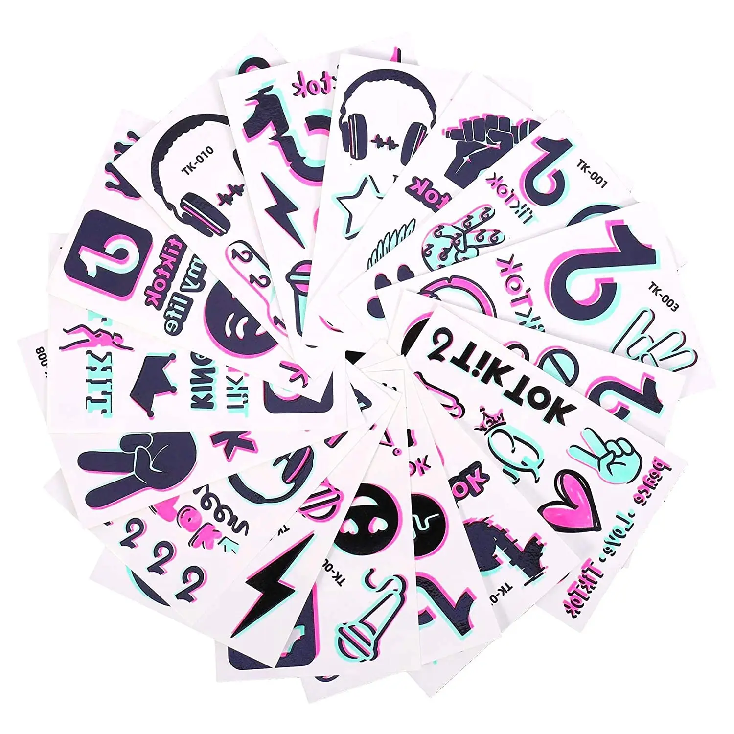 

1Pcs Tik Tok Tattoo Stickers Luminous Glow in the Dark Waterproof Music Party Birthday Party Decorations Favors Kids Toys