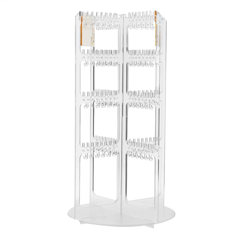 

Earring Organizer - Acrylic Large Hanger 4 Tier Earring Holder Necklace Bracelet Jewelry Display Rack Stand Tower