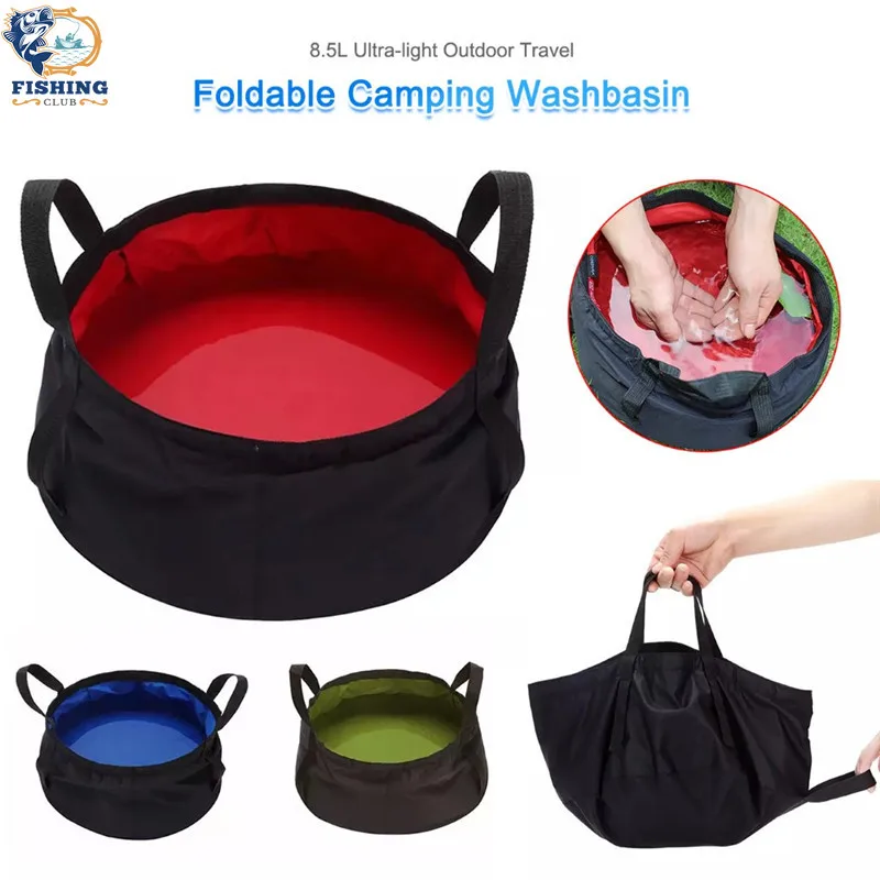 

8.5L Collapsible Wash Basin Foot Washbasin Travel Fishing Hiking Outdoor Camping Protable Folding Bucket Water Container