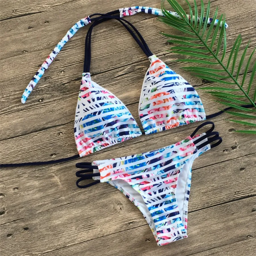 

2021 New Swimwear Women Swimsuit Floral Print Bikinis Beach Bathing Suit Maillot De Bain Femme Biquini Sexy Bikini Sets