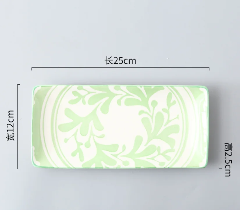 4 Japanese Style Sushi Plate Creative Underglaze Color Rectangular Ceramic Plate home Western Dish Serving Dishes Dinner Plates - Color: 4
