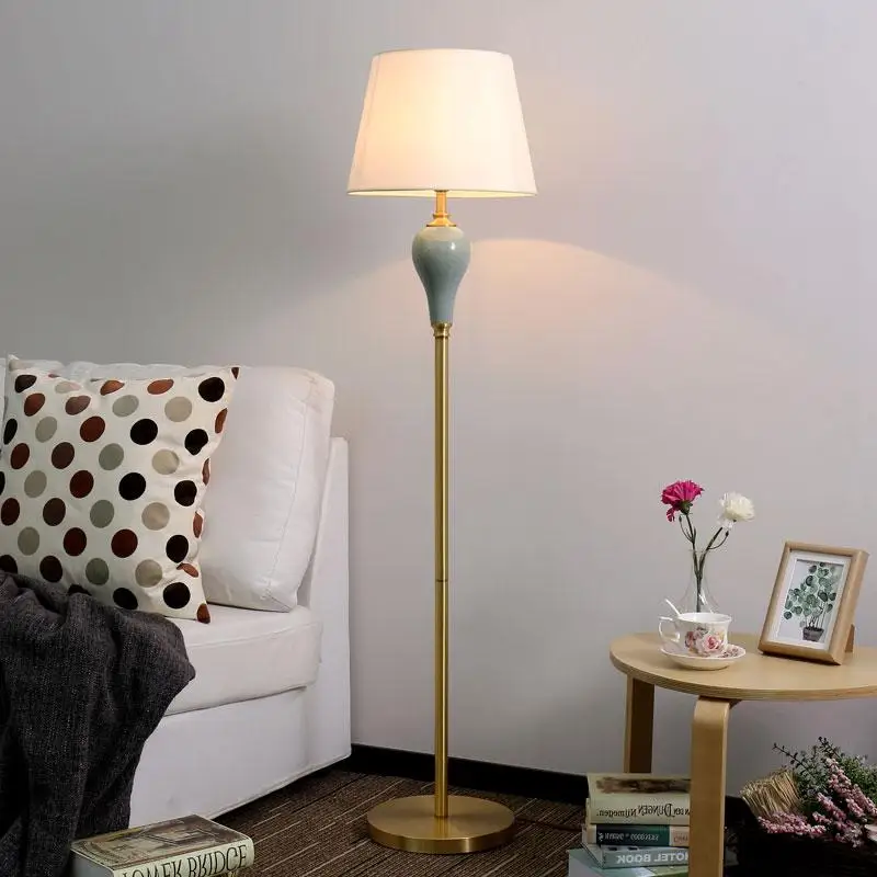 Роскошная латунная Напольная Лампа хорошего качества керамическая напольная