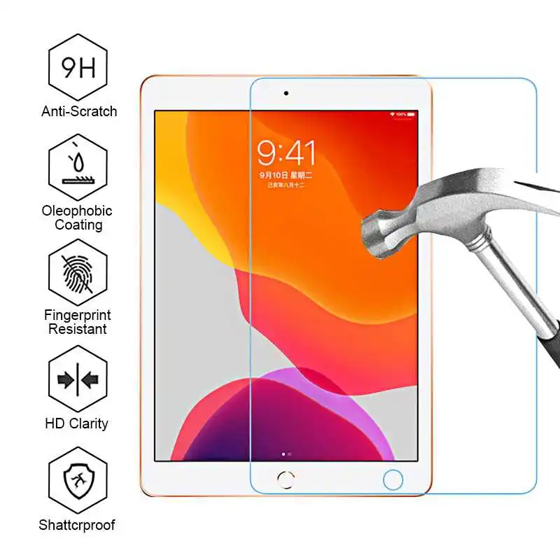 

Tempered Glass Screen Protector For iPad 10.2 2020 8 8th Generation 2019 7 7th 4 3 2 Air Tablet Glass