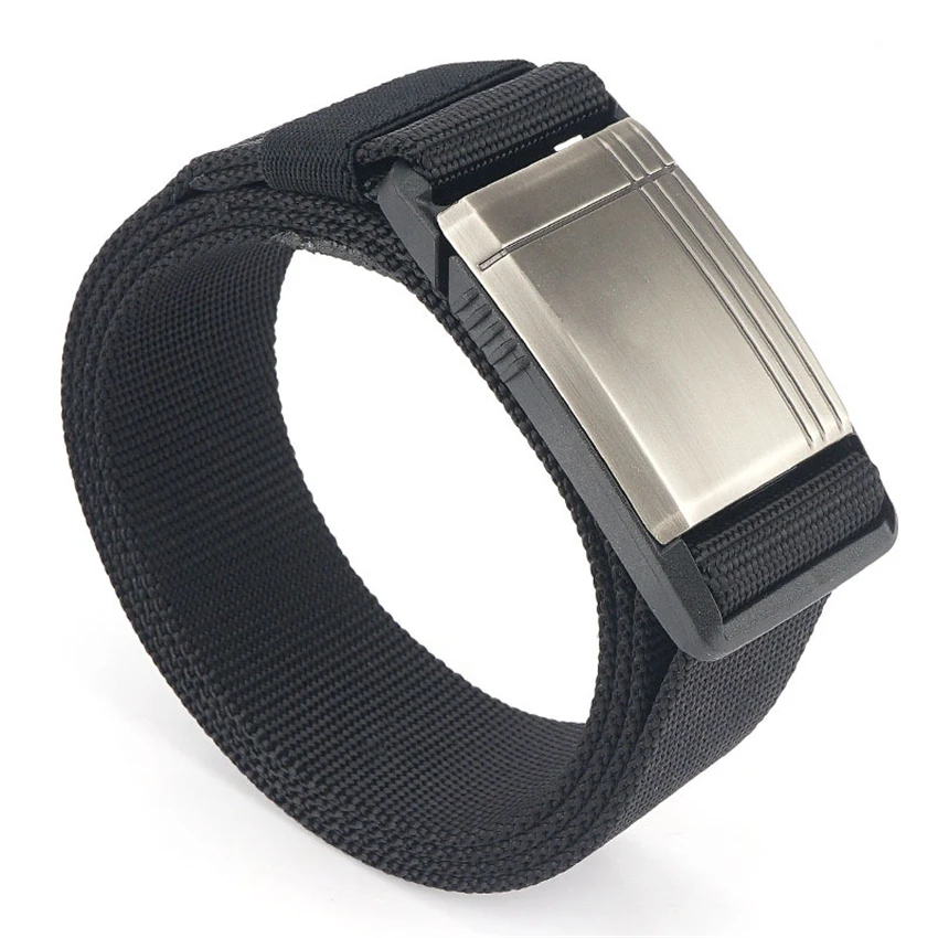 Роскошный мужской ремень для джинсов и брюк парусиновые ремни из серебристого