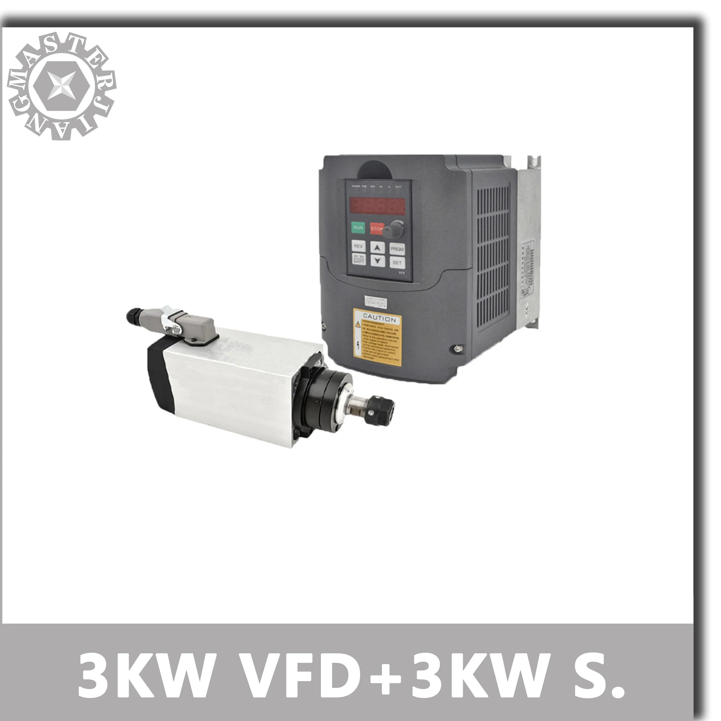 Инвертор 3 кВт VFD + 220 В кВт/3000 Вт ER20 квадратный воздушный охлаждающий шпиндель 4